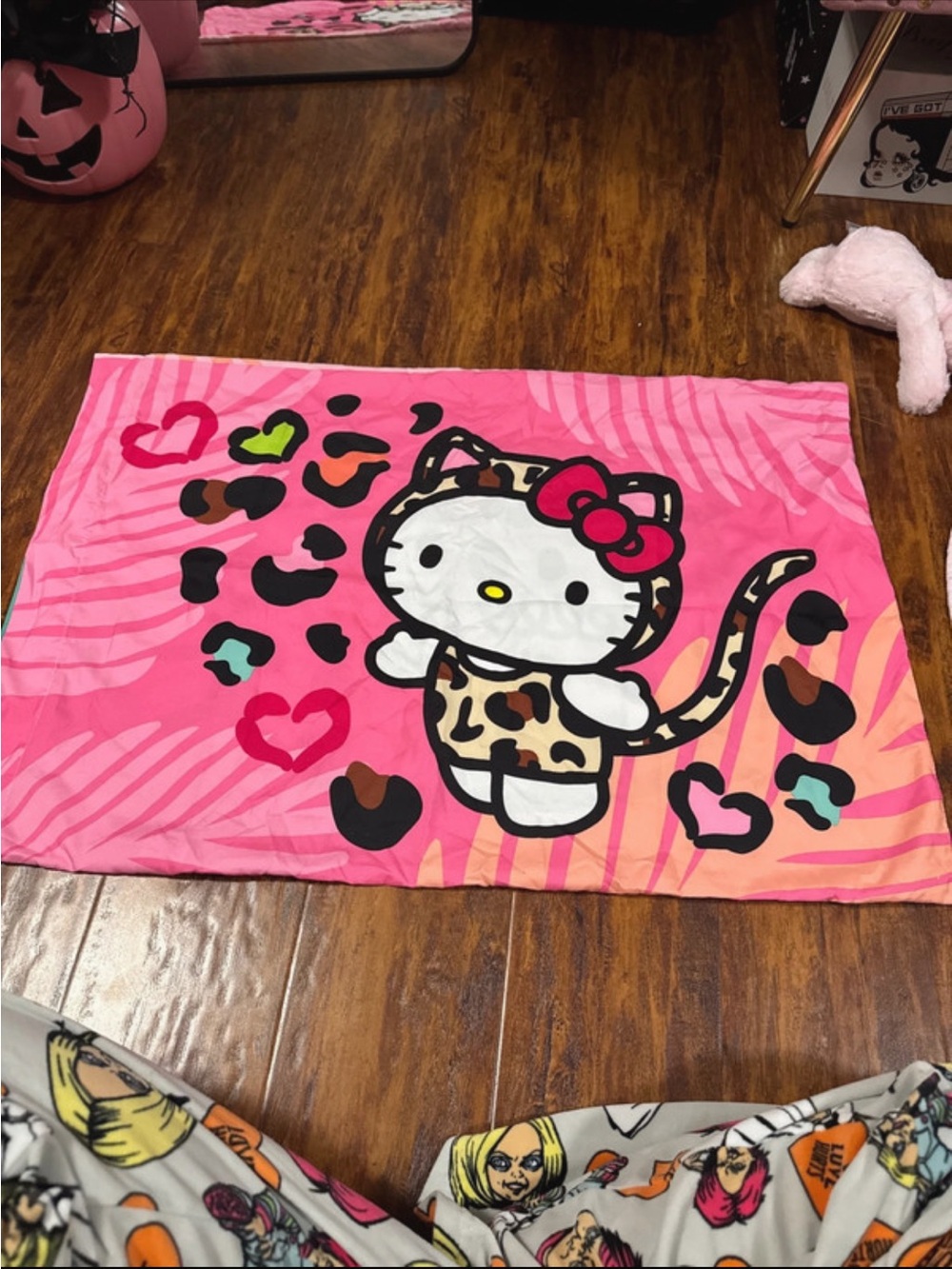 Hello Kitty Pink Leopard Print pillow case Never used